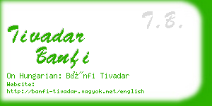 tivadar banfi business card